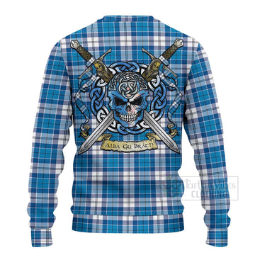 Roberton Tartan Ugly Sweater with Family Crest Celtic Skull Style - Tartan Vibes Clothing