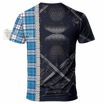 Roberton Tartan T-Shirt with Family Crest Cross Sword Thistle Celtic Vibes - Tartan Vibes Clothing