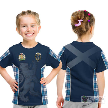 Roberton Tartan Kid T-Shirt with Family Crest and Lion Rampant Vibes Sport Style - Tartan Vibes Clothing