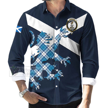 Roberton Tartan Lion Rampant Long Sleeve Button Shirt Proudly Display Your Heritage with Alba Gu Brath and Clan Name Men's Shirt - Tartan Vibes Clothing