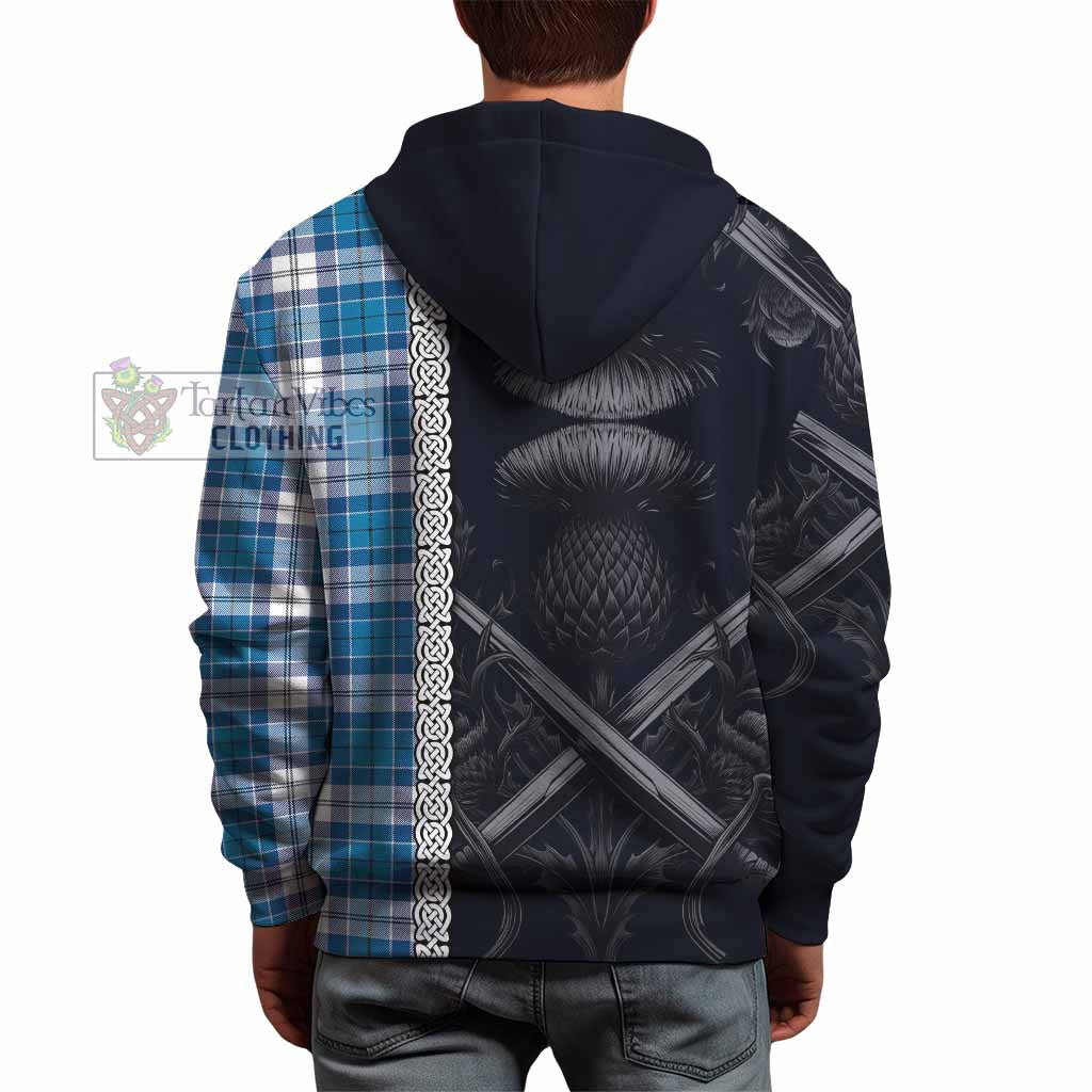 Roberton Tartan Hoodie with Family Crest Cross Sword Thistle Celtic Vibes - Tartan Vibes Clothing