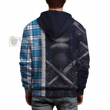 Roberton Tartan Hoodie with Family Crest Cross Sword Thistle Celtic Vibes - Tartan Vibes Clothing