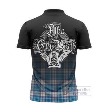 Roberton Tartan Zipper Polo Shirt Featuring Alba Gu Brath Family Crest Celtic Inspired - Tartan Vibes Clothing