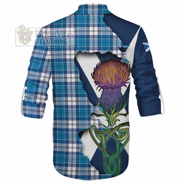 Roberton Tartan Family Crest Ghillie Kilt Shirt Scottish Thistle Celtic Inspired - Tartan Vibes Clothing