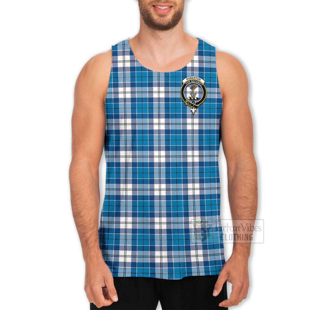 Roberton Tartan Men's Tank Top with Family Crest Celtic Skull Style - Tartan Vibes Clothing