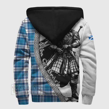 Roberton Tartan Clan Crest Sherpa Hoodie with Highlander Warrior Celtic Style - Tartan Vibes Clothing