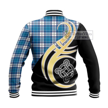 Roberton Tartan Baseball Jacket with Family Crest and Celtic Symbol Style - Tartan Vibes Clothing