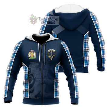 Roberton Tartan Knitted Hoodie with Family Crest and Lion Rampant Vibes Sport Style Unisex Knitted Zip Hoodie - Tartan Vibes Clothing