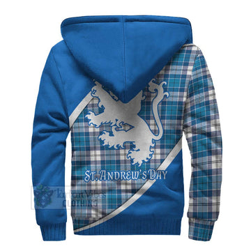 Roberton Family Crest Tartan Sherpa Hoodie Celebrate Saint Andrew's Day in Style - Tartan Vibes Clothing