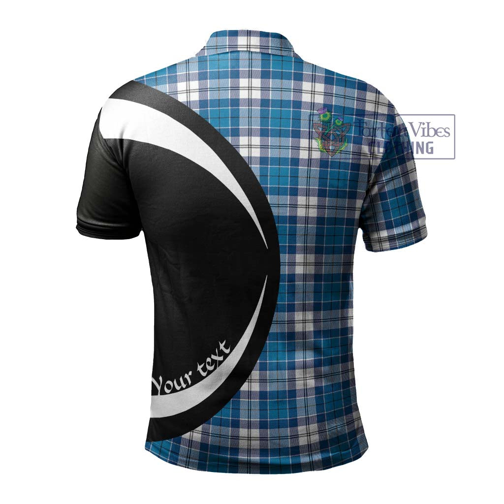 Roberton Tartan Men's Polo Shirt with Family Crest Circle Style - Tartan Vibes Clothing