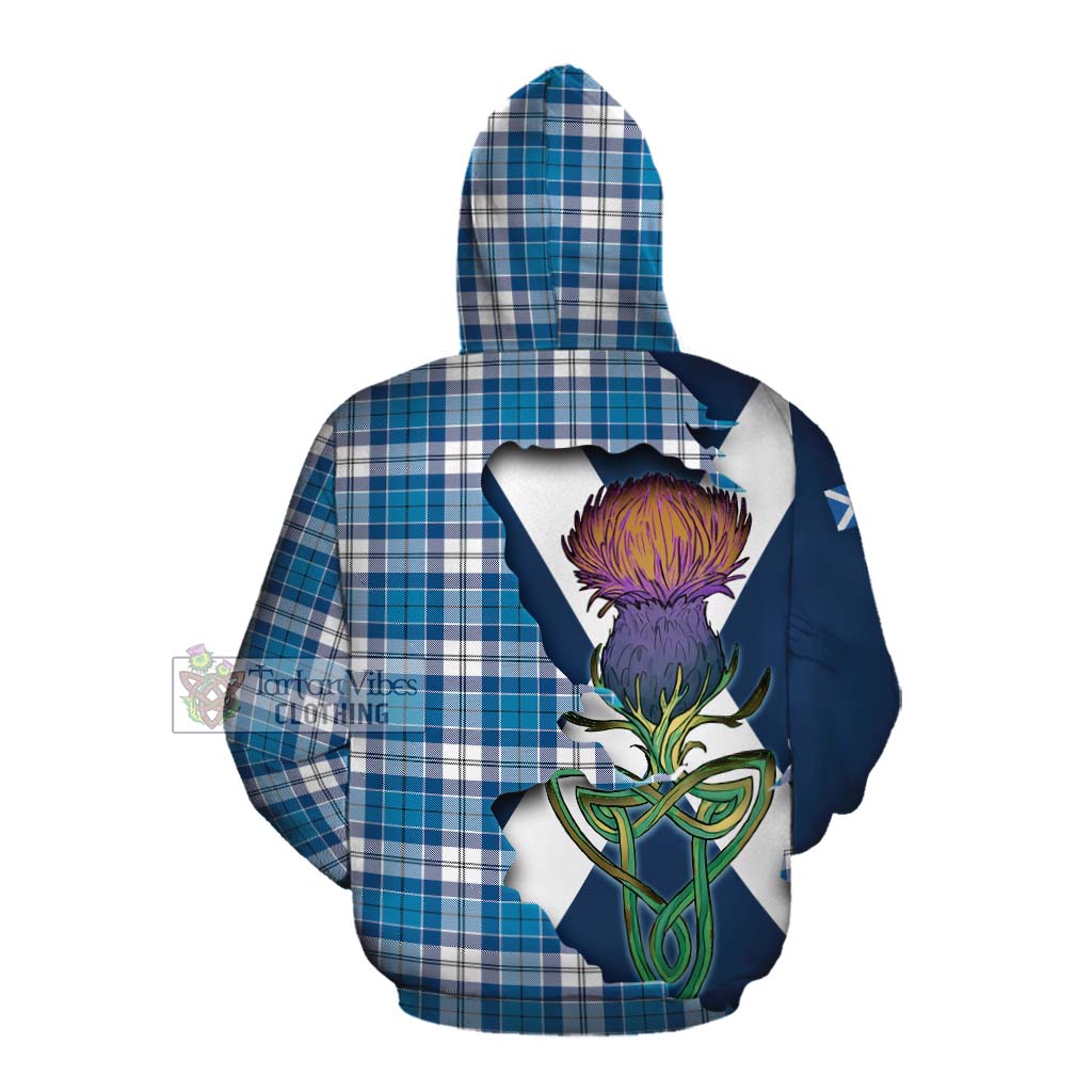 Roberton Tartan Family Crest Cotton Hoodie Scottish Thistle Celtic Inspired Pullover Hoodie - Tartan Vibes Clothing