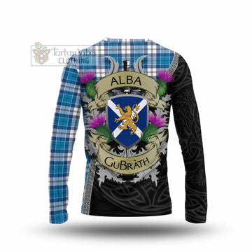 Roberton Tartan Family Crest Long Sleeve T-Shirt Lion Rampant Royal Thistle Shield Celtic Inspired - Tartan Vibes Clothing