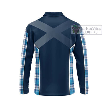 Roberton Tartan Long Sleeve Polo Shirt with Family Crest and Lion Rampant Vibes Sport Style - Tartan Vibes Clothing