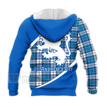 Roberton Family Crest Tartan Knitted Hoodie Celebrate Saint Andrew's Day in Style - Tartan Vibes Clothing