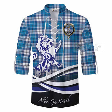 Roberton Tartan Ghillie Kilt Shirt with Alba Gu Brath Regal Lion Emblem - Tartan Vibes Clothing