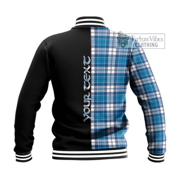 Roberton Tartan Baseball Jacket with Family Crest and Half Of Me Style - Tartan Vibes Clothing