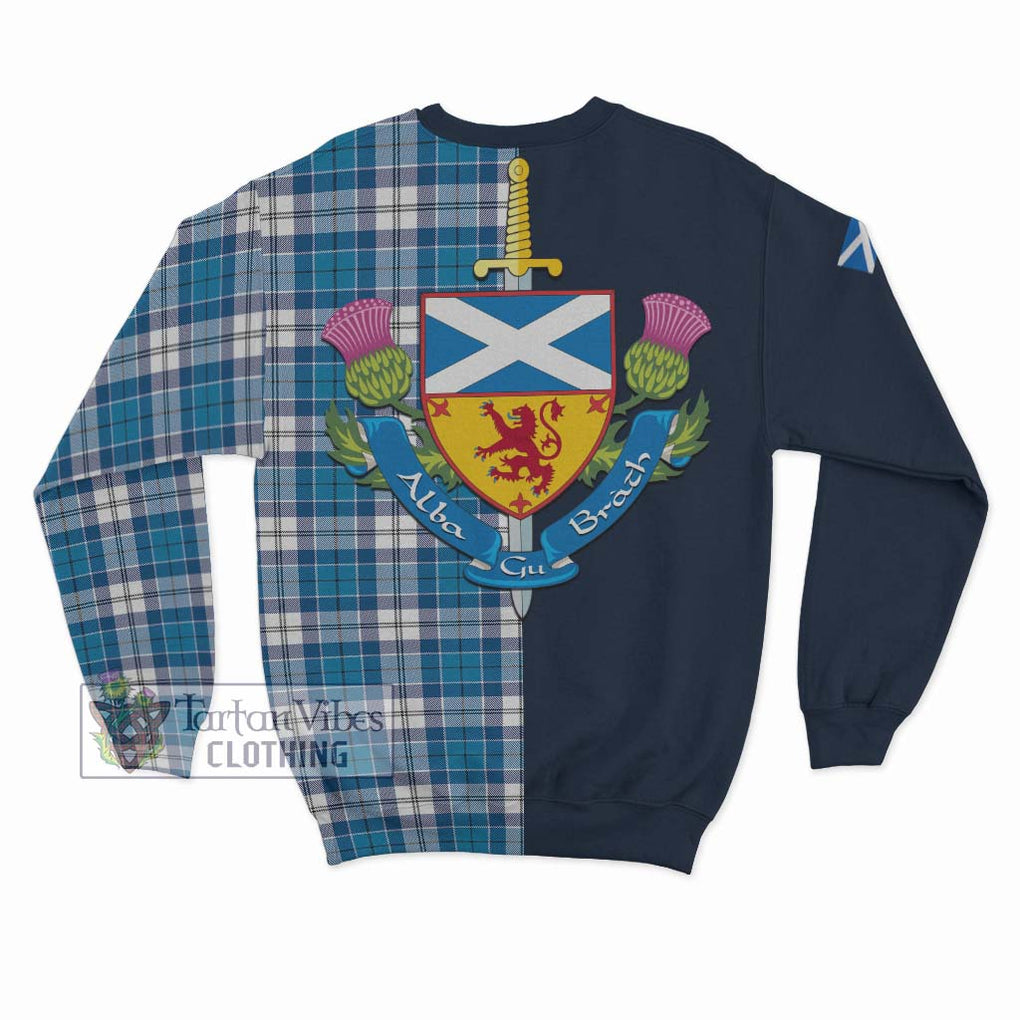 Roberton Tartan Sweatshirt Alba with Scottish Lion Royal Arm Half Style - Tartan Vibes Clothing