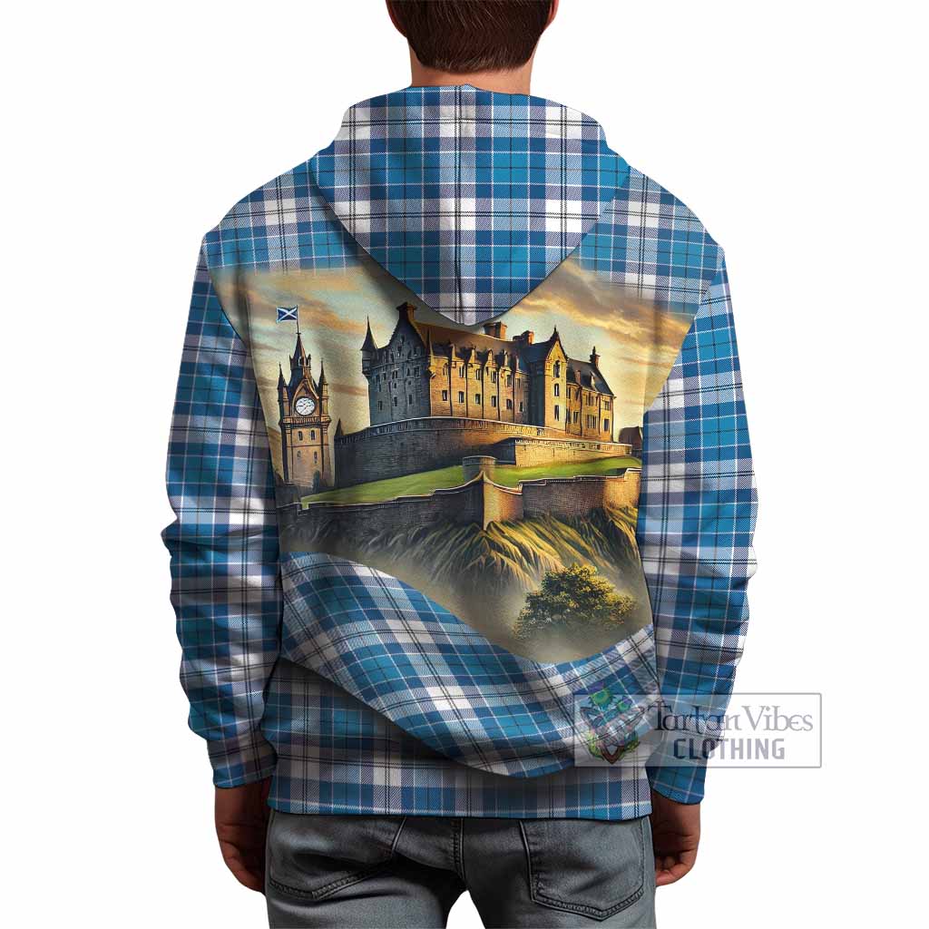 Roberton Tartan Family Crest Hoodie with Scottish Ancient Castle Style - Tartan Vibes Clothing