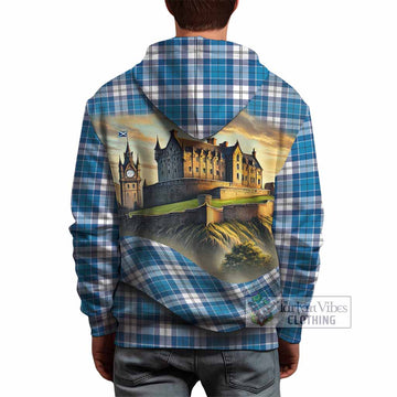 Roberton Tartan Family Crest Hoodie with Scottish Ancient Castle Style - Tartan Vibes Clothing