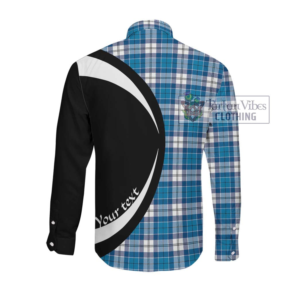 Roberton Tartan Long Sleeve Button Up with Family Crest Circle Style Men's Shirt - Tartan Vibes Clothing