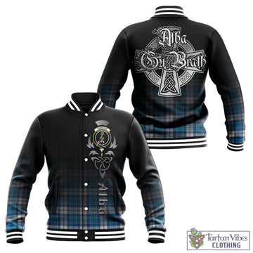 Roberton Tartan Baseball Jacket Featuring Alba Gu Brath Family Crest Celtic Inspired - Tartan Vibes Clothing