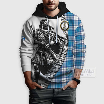 Roberton Tartan Clan Crest Hoodie with Highlander Warrior Celtic Style - Tartan Vibes Clothing