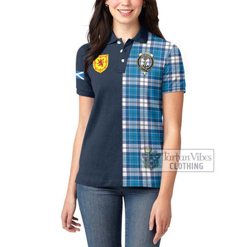 Roberton Tartan Women's Polo Shirt Alba with Scottish Lion Royal Arm Half Style - Tartan Vibes Clothing