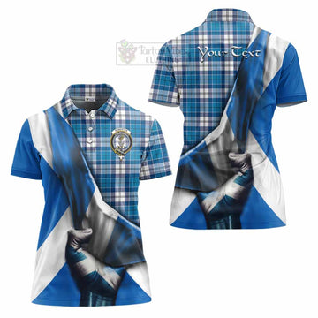 Roberton Tartan Women's Polo Shirt with Family Crest Scotland Patriotic Style - Tartan Vibes Clothing