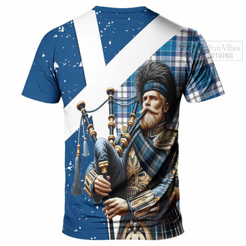 Roberton Tartan T-Shirt with Family Crest Scottish Bagpiper Vibes - Tartan Vibes Clothing