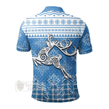 Tartan Vibes Clothing Roberton Clan Christmas Polo Shirt Celtic Reindeer Style