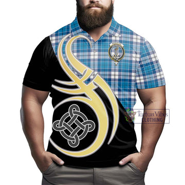 Roberton Tartan Polo Shirt with Family Crest and Celtic Symbol Style - Tartan Vibes Clothing