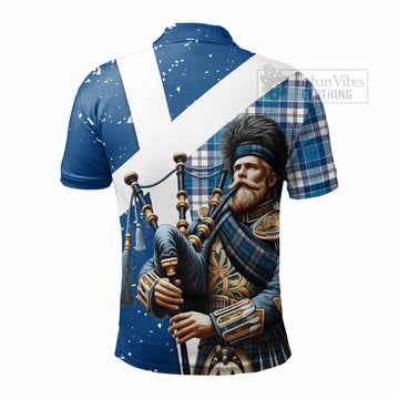 Roberton Tartan Polo Shirt with Family Crest Scottish Bagpiper Vibes - Tartan Vibes Clothing
