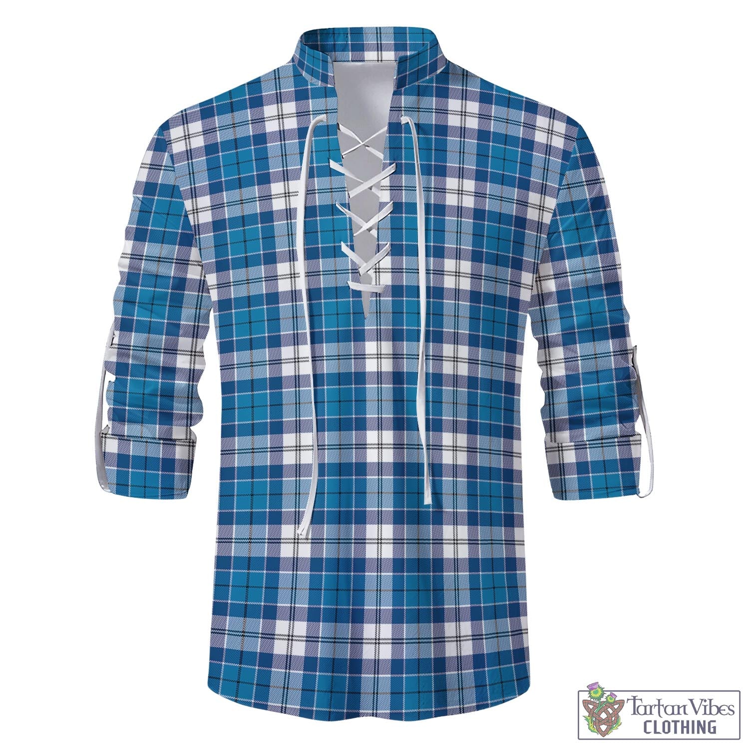 Roberton Tartan Men's Scottish Traditional Jacobite Ghillie Kilt Shirt - Tartan Vibes Clothing