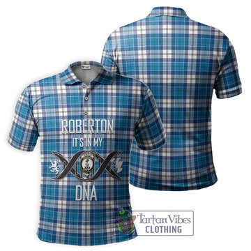 Roberton Tartan Polo Shirt with Family Crest DNA In Me Style - Tartan Vibes Clothing