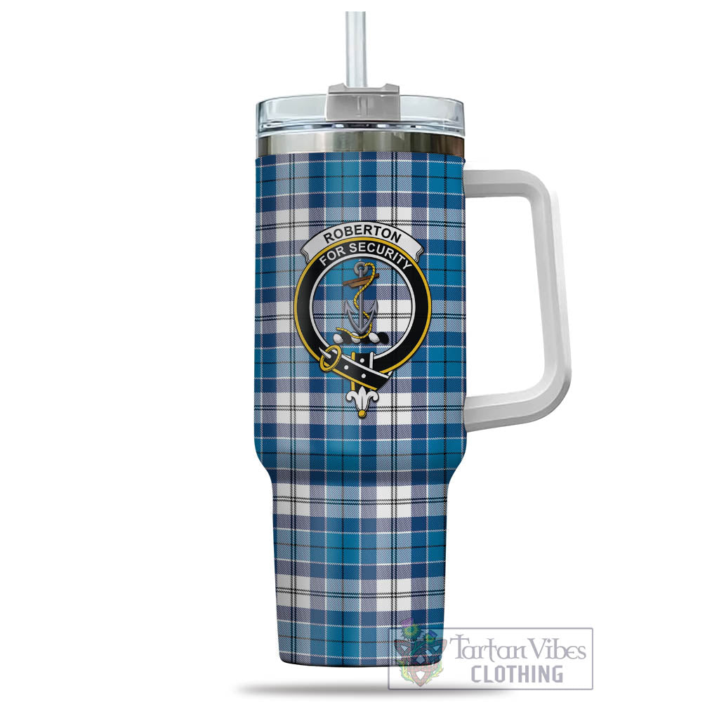 Roberton Tartan Tumbler with Handle with Family Crest - Tartan Vibes Clothing