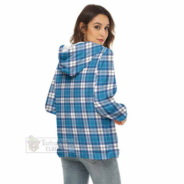 Tartan Vibes Clothing Roberton Tartan Crest Women's Borg  Half Zip Fleece Hoodie