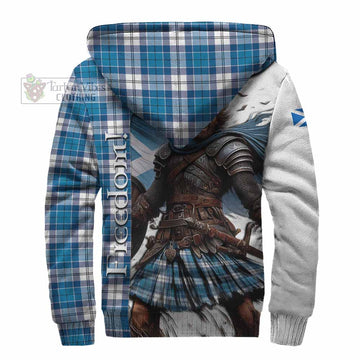 Tartan Vibes Clothing Roberton Crest Tartan Sherpa Hoodie Inspired by the Freedom of Scottish Warrior