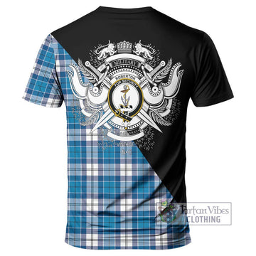 Roberton Tartan T-Shirt with Family Crest and Military Logo Style - Tartan Vibes Clothing