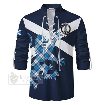Roberton Tartan Lion Rampant Ghillie Kilt Shirt Proudly Display Your Heritage with Alba Gu Brath and Clan Name - Tartan Vibes Clothing