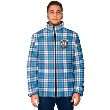 Roberton Tartan Padded Jacket with Family Crest - Tartan Vibes Clothing