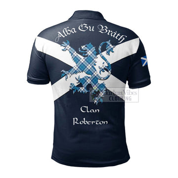 Roberton Tartan Lion Rampant Polo Shirt Proudly Display Your Heritage with Alba Gu Brath and Clan Name - Tartan Vibes Clothing