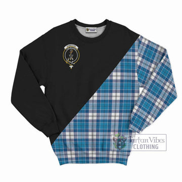 Roberton Tartan Sweatshirt with Family Crest and Military Logo Style - Tartan Vibes Clothing