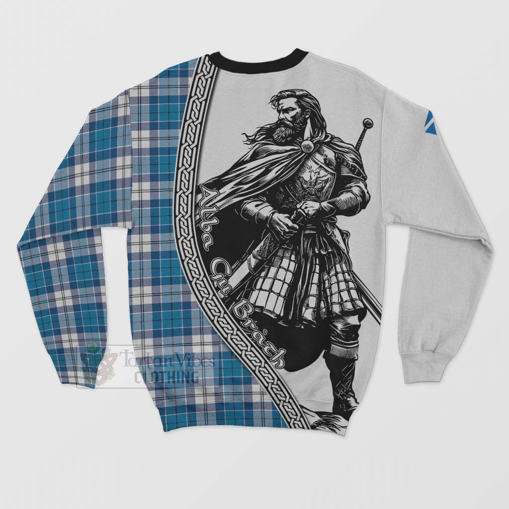 Roberton Tartan Clan Crest Sweatshirt with Highlander Warrior Celtic Style - Tartan Vibes Clothing