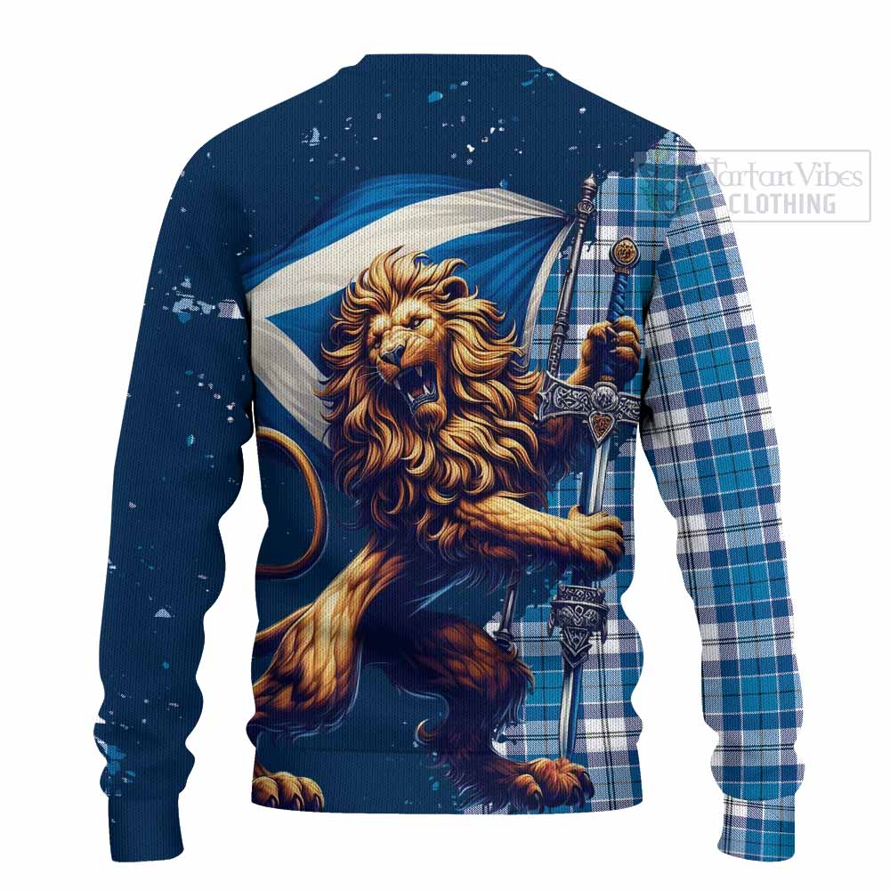 Roberton Tartan Family Crest Knitted Sweater with Scottish Majestic Lion - Tartan Vibes Clothing
