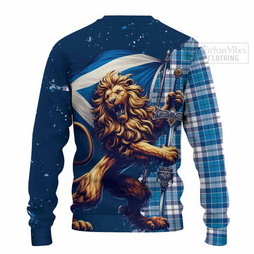 Roberton Tartan Family Crest Knitted Sweater with Scottish Majestic Lion - Tartan Vibes Clothing