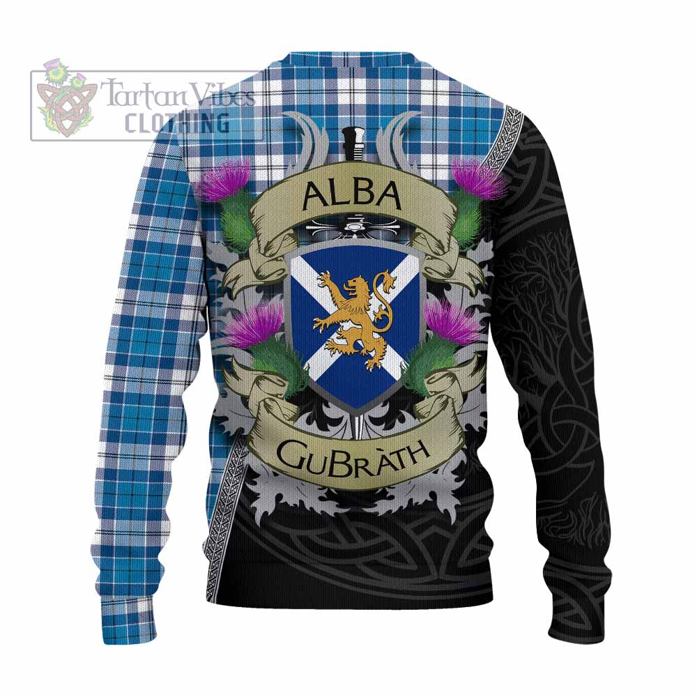 Roberton Tartan Family Crest Knitted Sweater Lion Rampant Royal Thistle Shield Celtic Inspired - Tartan Vibes Clothing