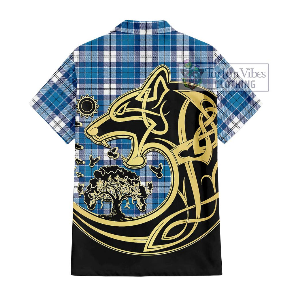 Roberton Tartan Hawaiian Shirt with Family Crest Celtic Wolf Style - Tartan Vibes Clothing