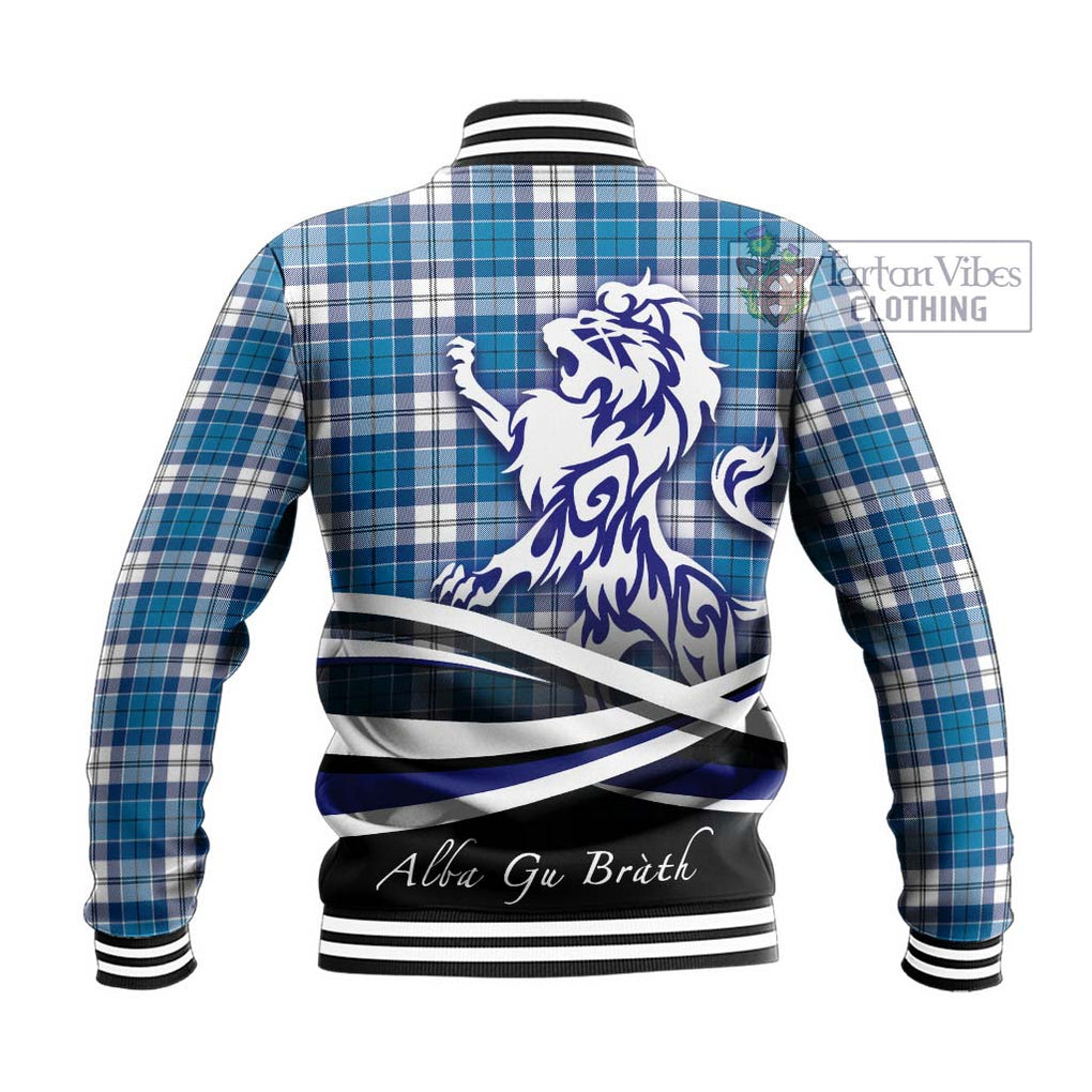 Roberton Tartan Baseball Jacket with Alba Gu Brath Regal Lion Emblem - Tartan Vibes Clothing