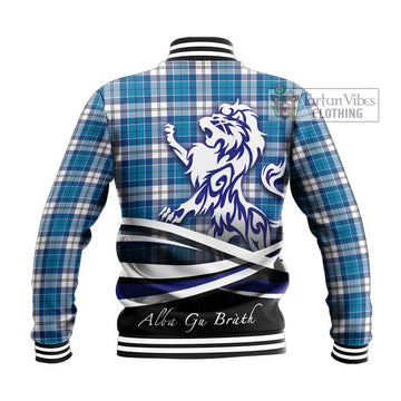 Roberton Tartan Baseball Jacket with Alba Gu Brath Regal Lion Emblem - Tartan Vibes Clothing