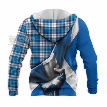 Roberton Tartan Knitted Hoodie with Family Crest Scotland Patriotic Style - Tartan Vibes Clothing